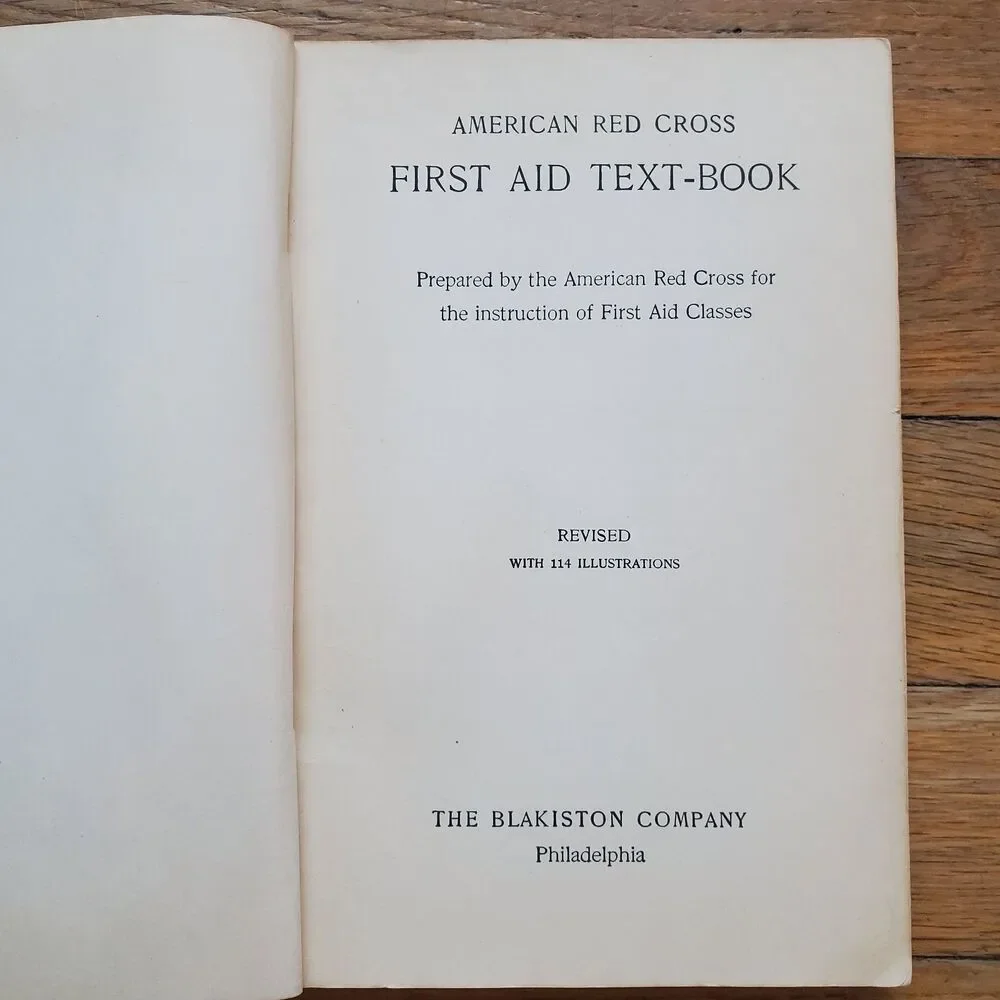 American red cross first aid textbook vintage collectible